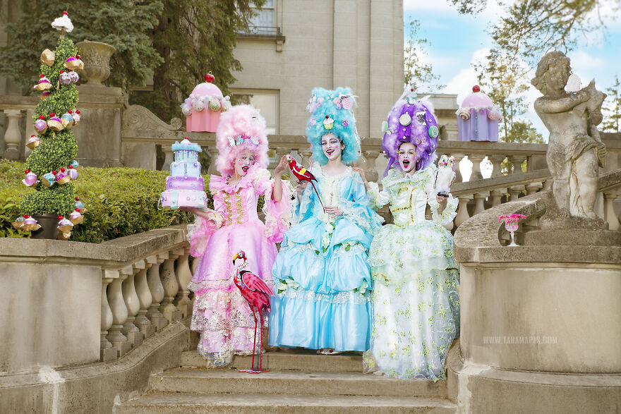 "Let Them Eat Cake! My Marie Antoinette Photoshoot At A Mansion With Huge Life Size Cake Props I Made With My Sister