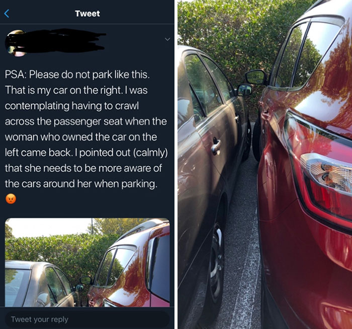 Horrible Driver Shames Other Driver For Not Accommodating Her Awful Parking Job