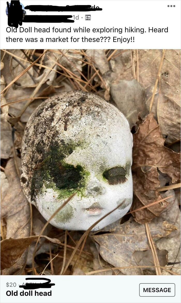 $20 For Old Doll Head Found While Hiking