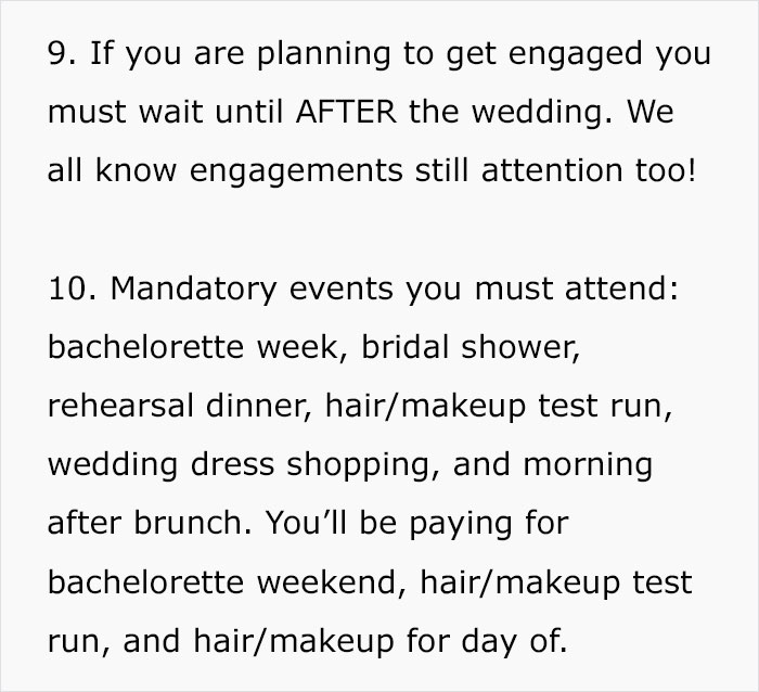 Lunatic Bride Sends Out A List Of Crazy Rules To Her Bridesmaids And People Don't Even Know What To Say