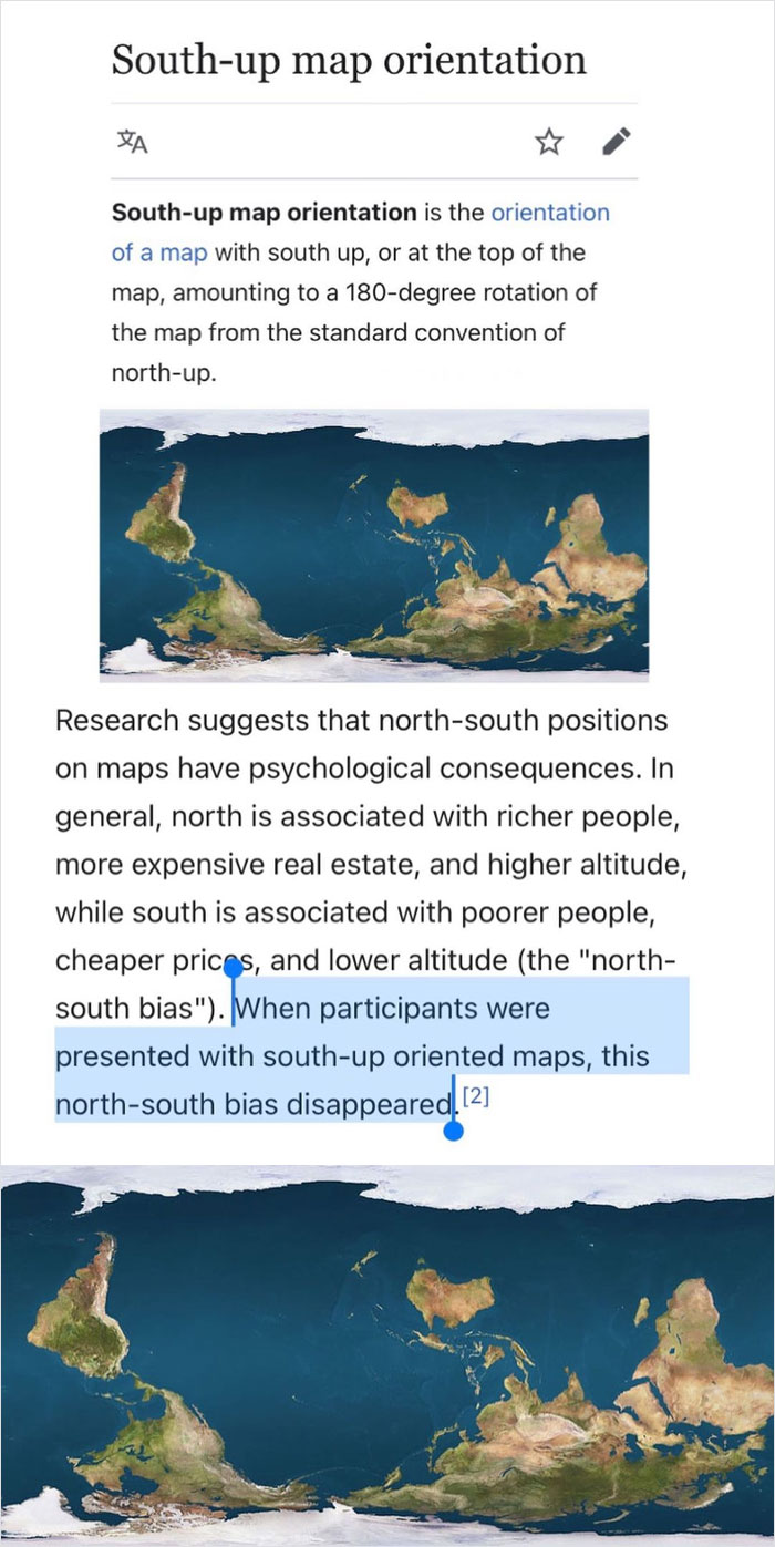 Technically Just As Correct As North-Up. At Least One Study Suggests That The Prevailing North-Up Convention Has Influenced People To Think Of North As “Good” And South As “Bad.”
