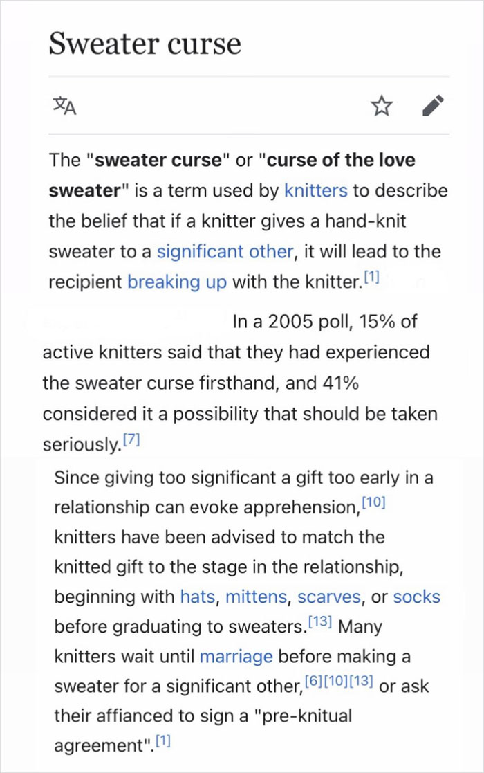 Do Not Knit Your So A Sweater Without Making Them Sign A “Pre-Knitual Agreement!”