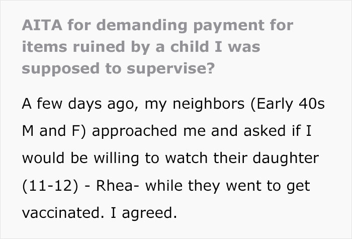 Dad Is Furious When His Daughter's Babysitter Demands He Pay For The Personal Things She's Ruined