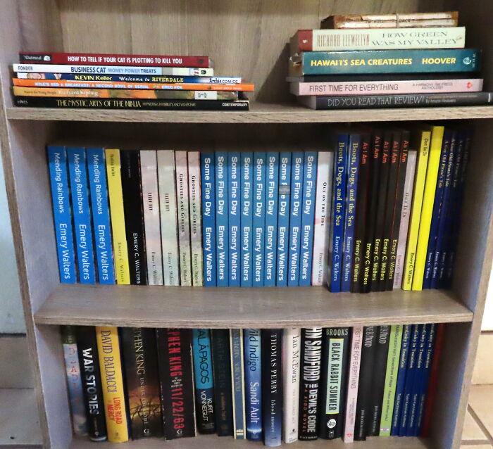 One Of Eight Shelves: "To Hell And Back" Is Autographed. The Middle Shelves Are All Mine.