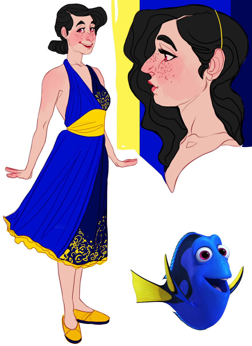 Dory from Finding Nemo and Finding Dory.