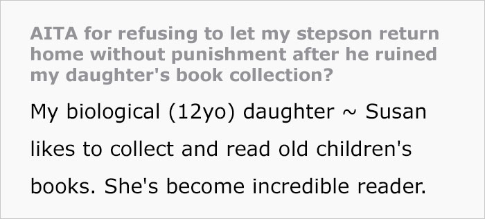 Step-Son Destroys Step-Sister’s Book Collection, Expects No Punishment, But This Dad’s Having None Of His Shenanigans