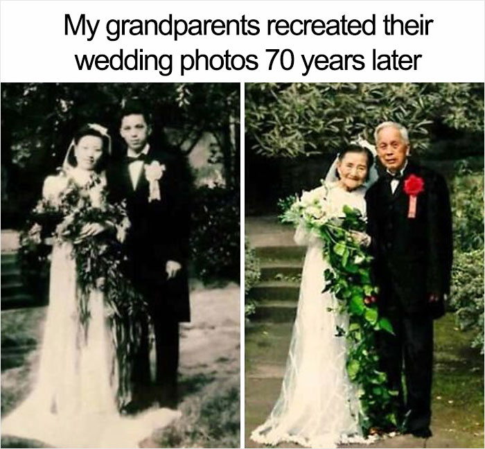 This Couple Re-Creating Their Marriage Photo 70 Years Later