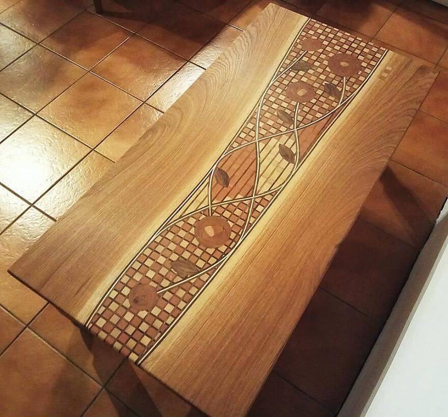 We Made Unique Handmade Tables With Over 1000 Pieces Of Wood And 160 Hours Of Manual Labor