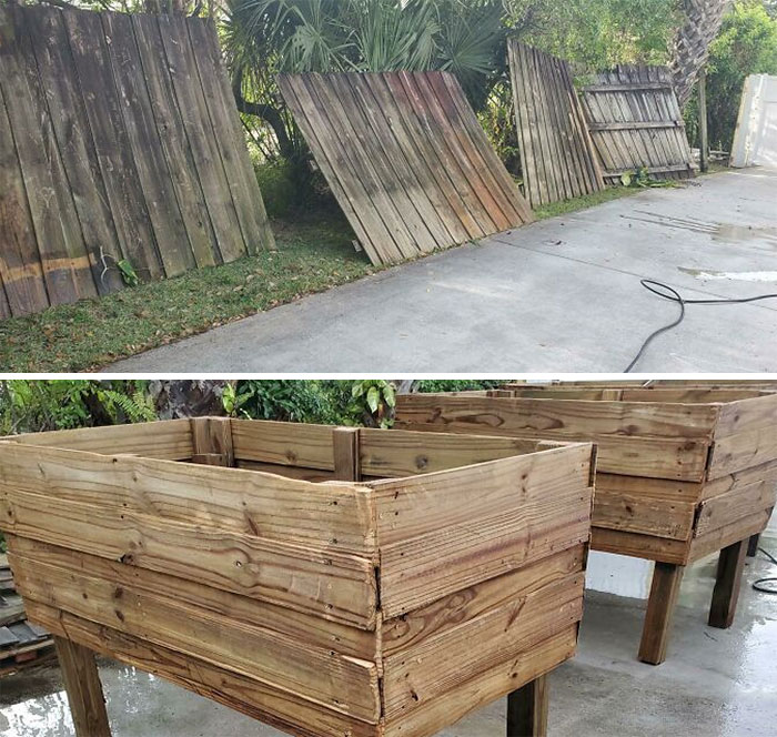 I Convinced My Friend To Not Throw Away His Old Fencing And Let Me Build Him Garden Boxes. How Do You Think They Came Out?