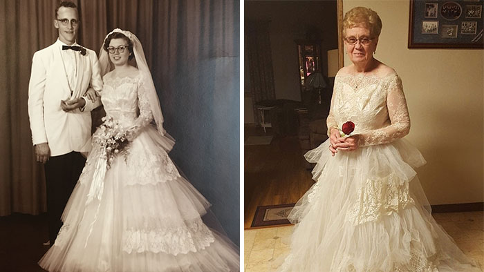 60 Years Later My Great Grandmother Tried On Her Wedding Dress And It Still Fits Perfectly