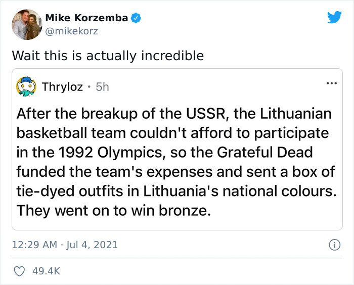Inspirational Story Of One Of The Most Famous Tie-Dye Shirts Created For A Post-Soviet Lithuanian Basketball Team By An American Rock Band Is Going Viral