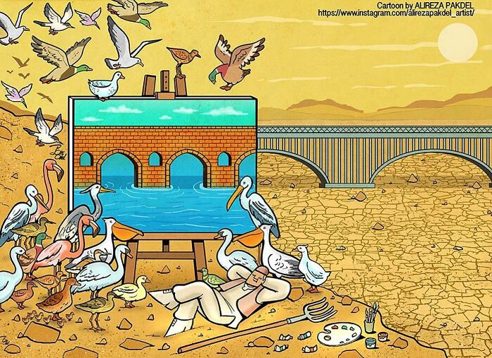 Iranian Artist Continues To Make Illustrations That Denounce Current Problems In Society (New Pics)