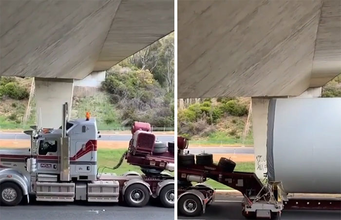 This Oversized Load Under A Bridge In Australia