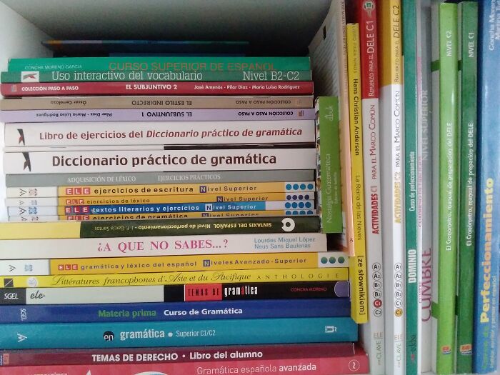 Proud To Present My Prized Collection Of Books To Help Me Refine My Spanish!