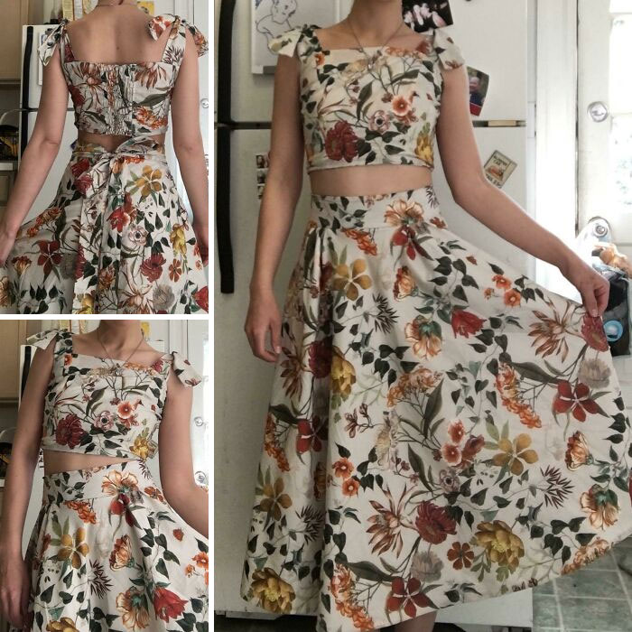Matching Crop Top And Midi Skirt - Altered Simplicity 6408 Dress