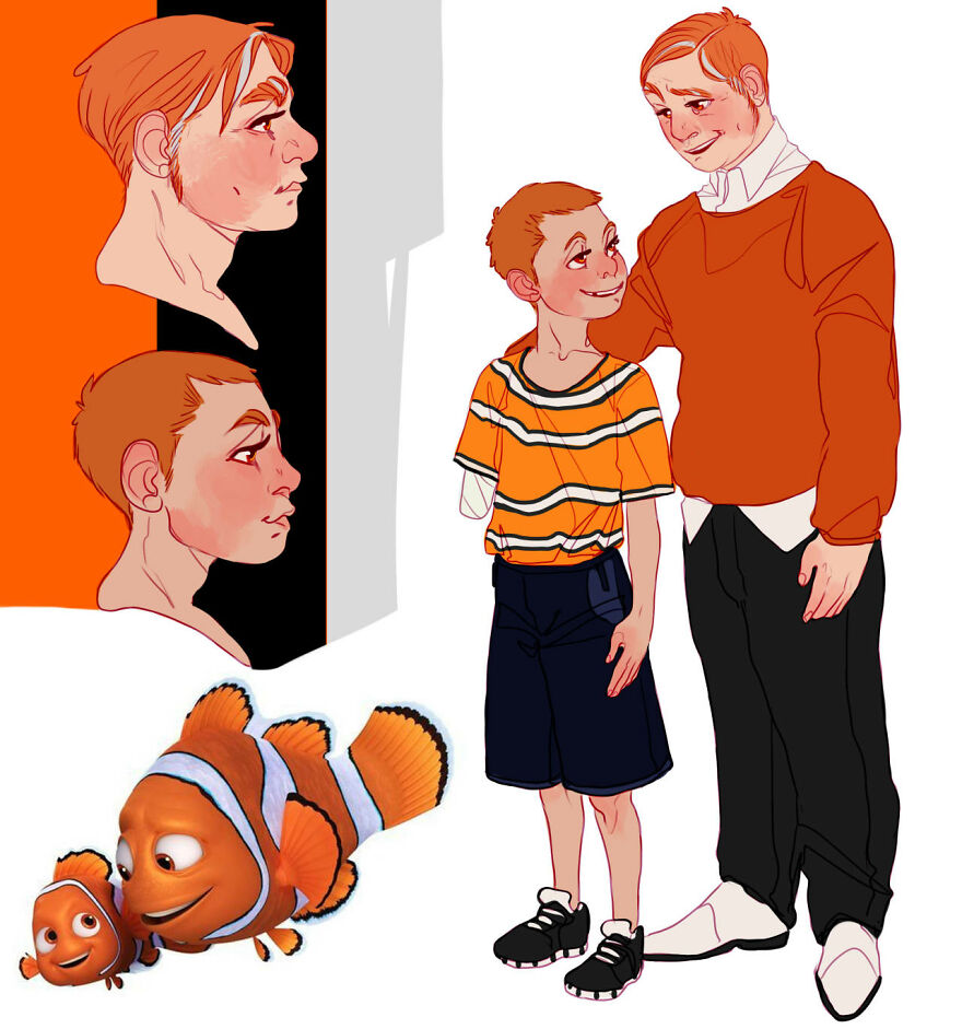 Nemo and Marlin from Finding Nemo.