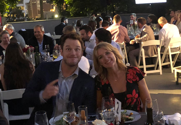 My Dad Sent Me A Picture Of My Mom And The 'Nice Young Man' [Chris Pratt] At Their Table At A Charity Dinner Last Night