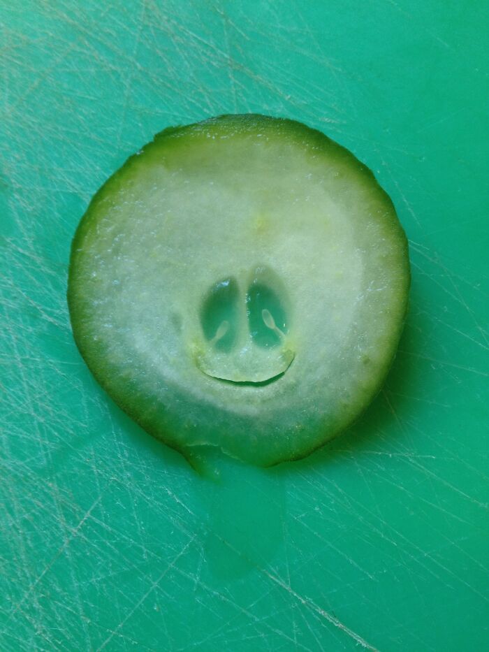 Happiest Slice Of Cucumber I Ever Saw