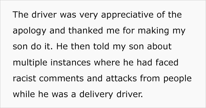 Mom Forces Son To Apologize For Racist Joke To Chinese Delivery Guy Who Already Had It Rough, Dad Doesn’t Like The Punishment