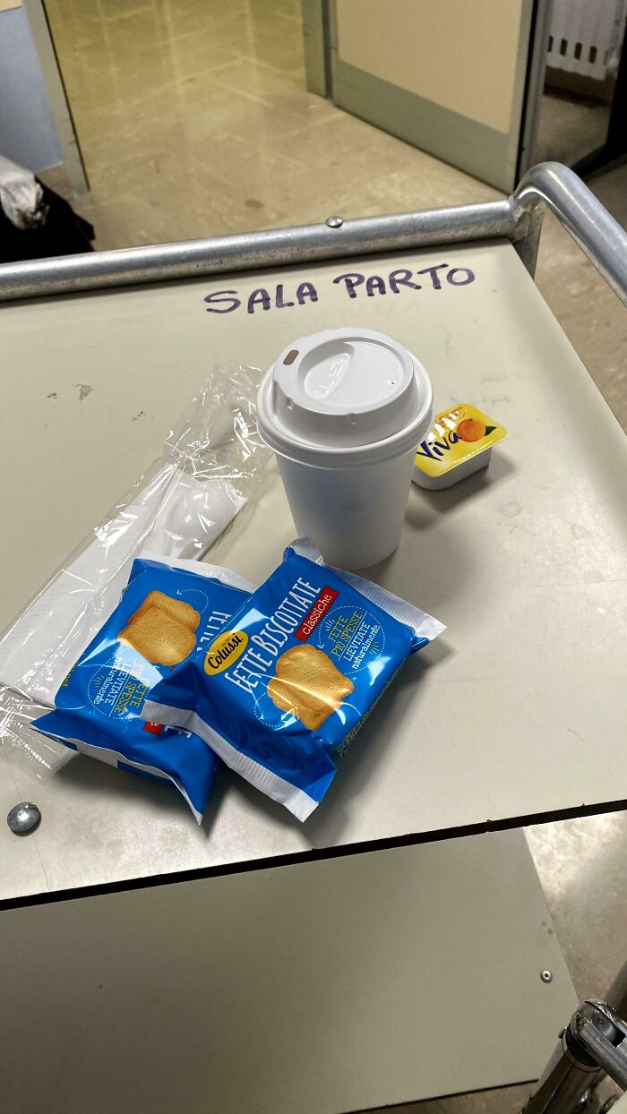 Since We’re Sharing Hospital Food, Here Is What We Receive For Breakfast Every Day At A Public Hospital In Rome, Italy