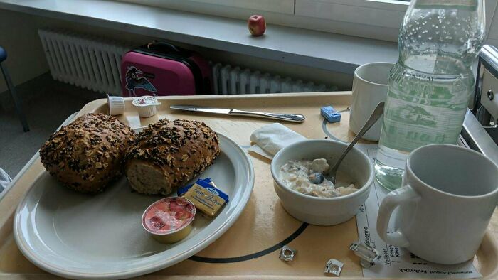 Hospital Food From Konstanz, Germany. And I Had To Hobble Down The Hallway And Pick It Up Myself