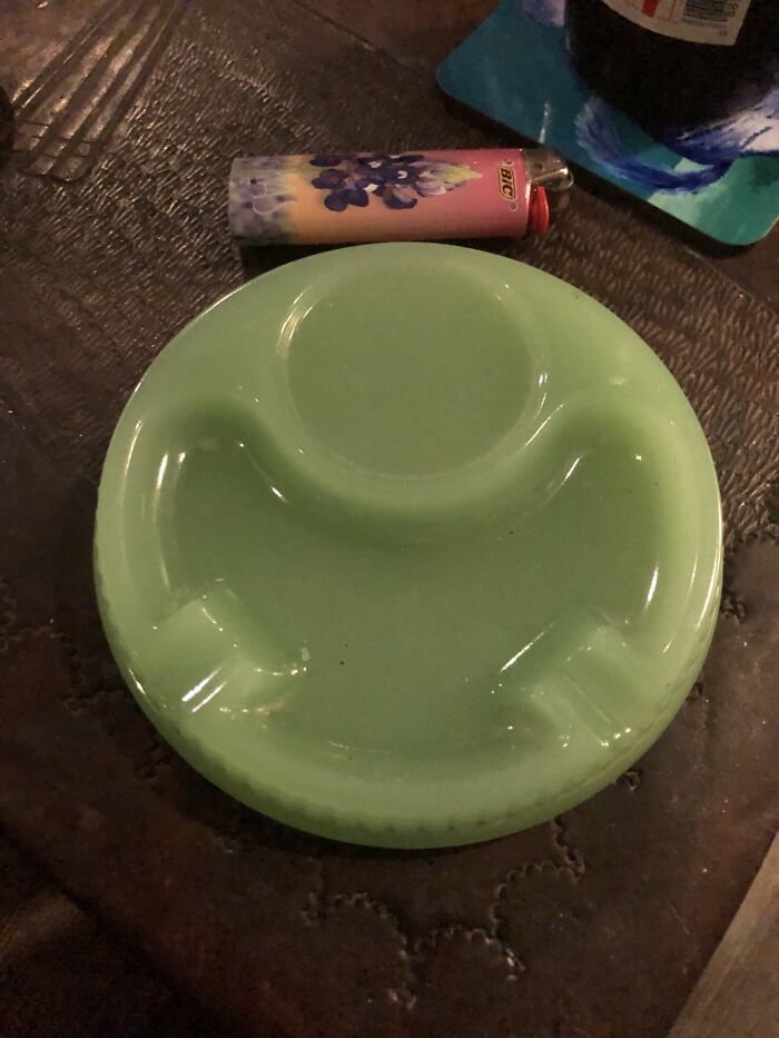 Ashtray With Another Spot Above. I’m Curious About What The Circle Is For