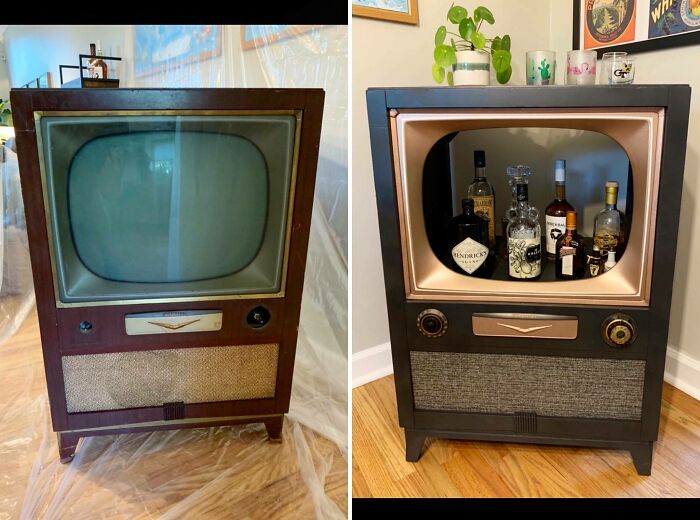 I Turned A 1952 Rca TV Into My New Home Bar