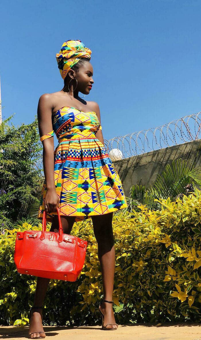 Self Drafted. No Pattern. Outfit I Made From Scratch From Kente Fabric