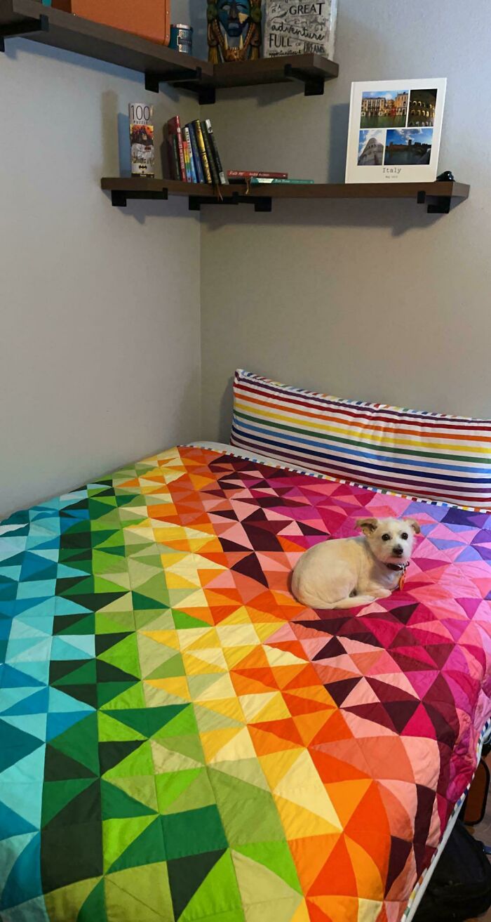 Finished My Rainbow Quilt! And A Body Pillow Case To Match. Happy Pride Month!