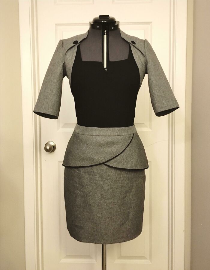 Channeled The 1940’s For A Job Interview Outfit! Peplum Skirt Is (New Look 6003), Bolero Is (Self-Drafted)