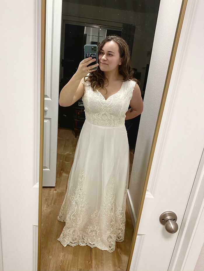 Still A Work In Progress, But I’m Already So Proud Of My Wedding Dress! (V9265, Altered)