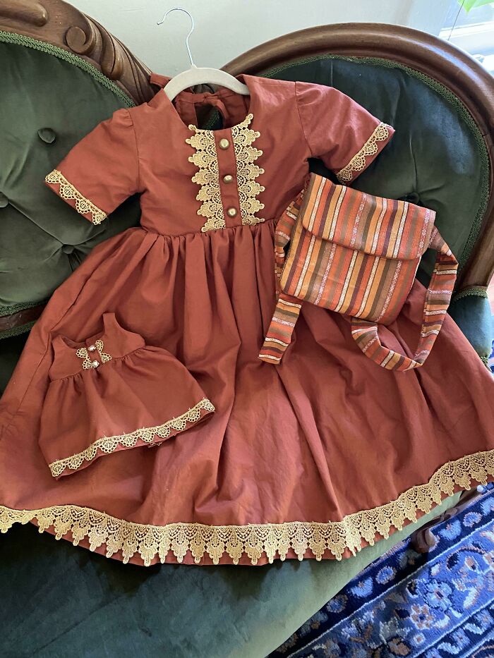 I Made An Adventure Ready Dress For My Niece. Machine Washable, No Scratchy Tulle, Fully Equipped With Pockets And Pack Pack For Maximum Storage Capacity, And Of Course A Matching Dress For A Side Kick [m7458]