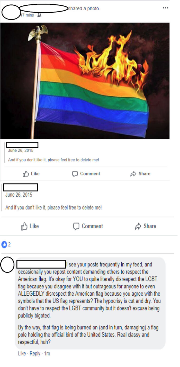 Patriotic, But Bigoted Homophobe Called Out