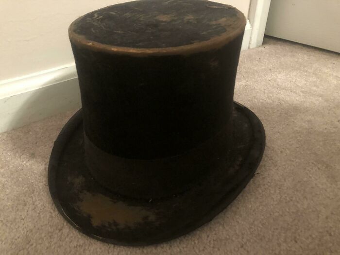 Sombrero de copa que perteneció a mi tatarabuelo (creo) a finales del siglo XIX en Ohio