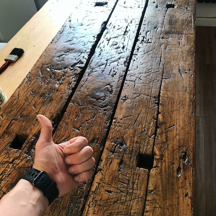 Just Showing Off My Desk. It’s A Beautiful Hunk Of Hungarian Oak, Previously A Farm House Table. It’s Used On A Daily Basis And So Just Giving It A Fresh Coat Of Wax To Keep Up With Its Maintenance