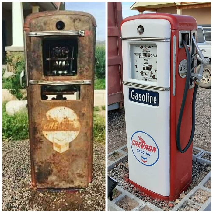 Been Working On This Old Gas Pump For 2 Years.. It Was NY Late Grandfather's.. Its About Done.. I Plan On Entering It In The Hildago County New Mexico Fair As Art