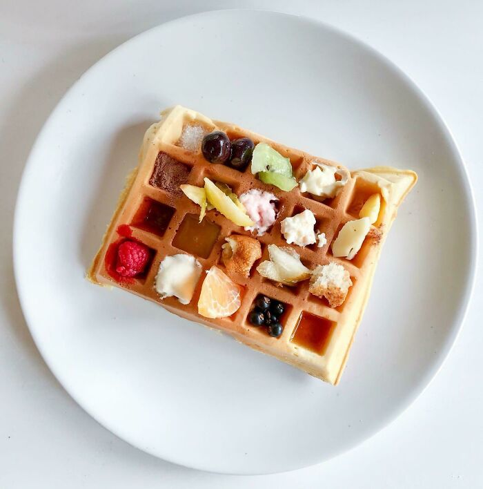 Homemade Waffle With 20 Different Toppings