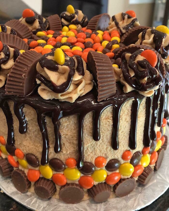 Homemade Chocolate Peanut Butter Reese’s Cake