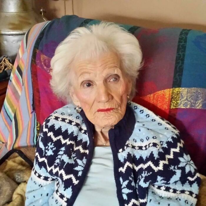 My 96 Year Old Nan. She Always Made Sure That Her Caregivers Put On Her Foundation, Rouge, And Her Signature Red Lipstick. Never Underestimate The Power Of A Bold Red Lip