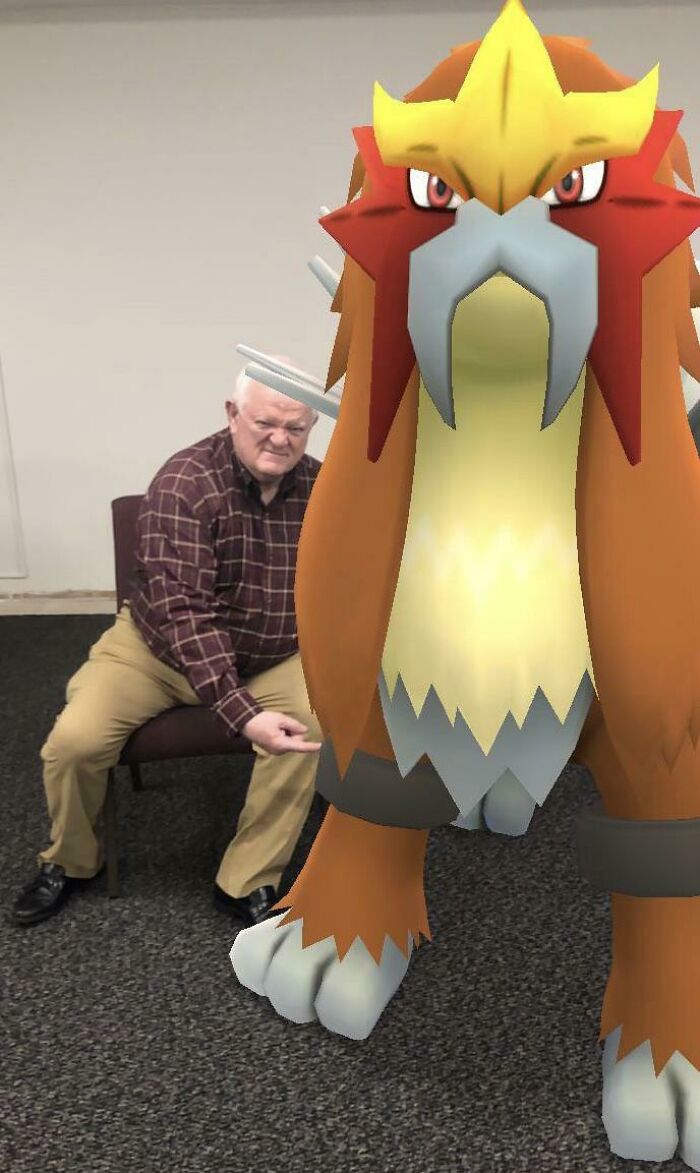 I Was Playing With The Ar In Pokémon Go And My Grandpa Saw It And Asked What I Was Doing. I Told Him I Was Playing Pokémon He Told Me “I Want To Poke The Mon!”
