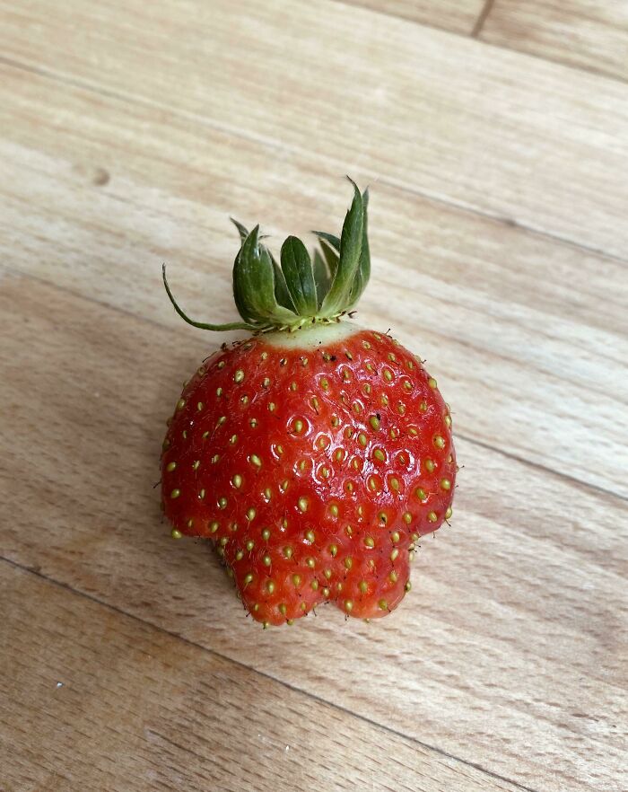 This Strawberry Looks Like A Little Guy