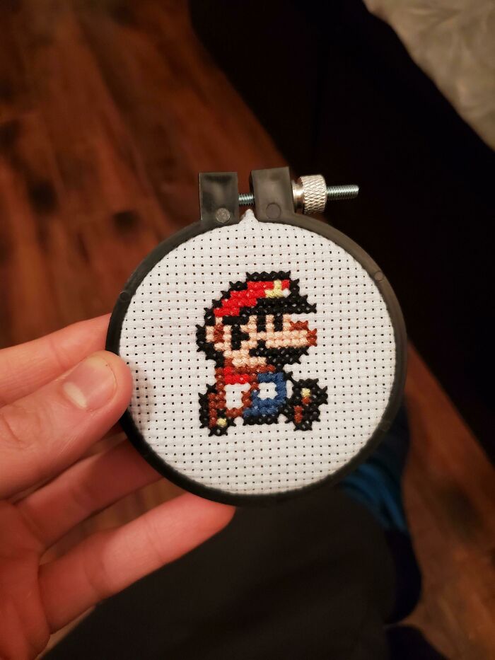 I'm A 35 Year Old Dude Who Just Finished His First Crack At Cross Stitching And Am Giggling Like A 5 Year Old. Definitely Scratched That Itch To Create