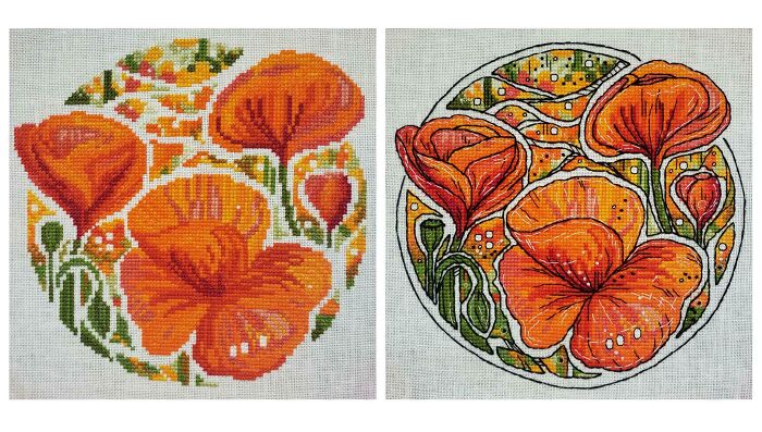 Backstitching Before And After! This Was Three Months Of Work In Total. I Love How Much Difference The Backstitching Made!