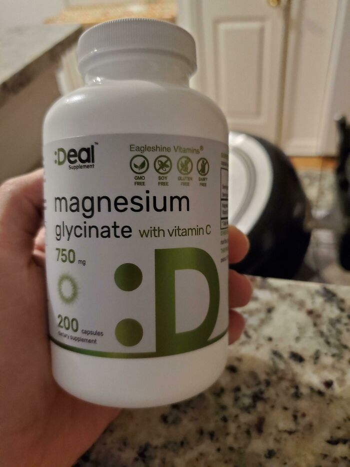 This Is Not Vitamin D; It's An Emoji On A Bottle Of Magnesium