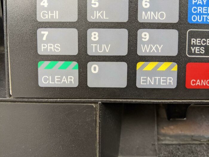 Why Is Clear A Green Button While Enter Is Yellow? I Kept Accidentally Clearing My Pin