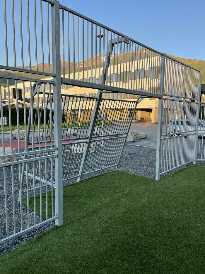 The New High School In My Area Has These Football/Soccer Goals With No Sides To Stop The Ball