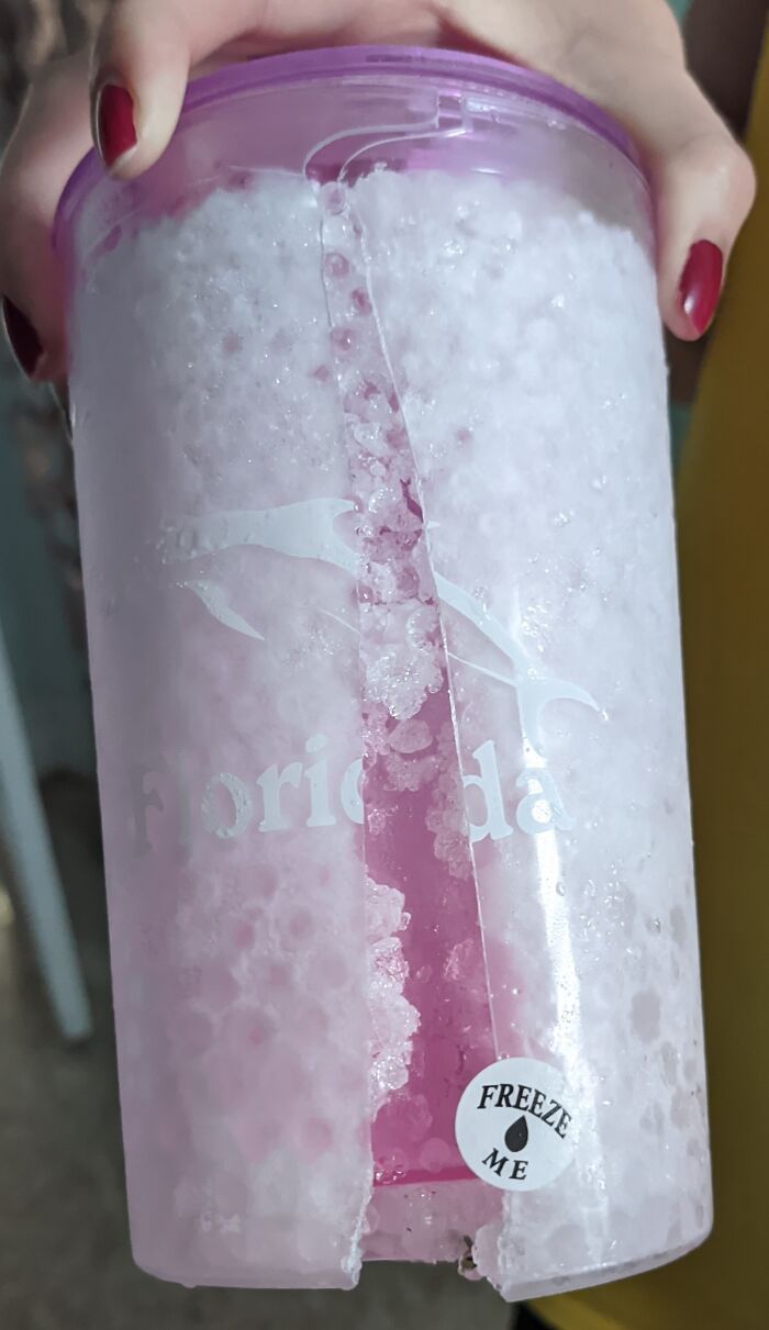 Water Bottle Designed To Go In The Freezer Breaks When Put In The Freezer