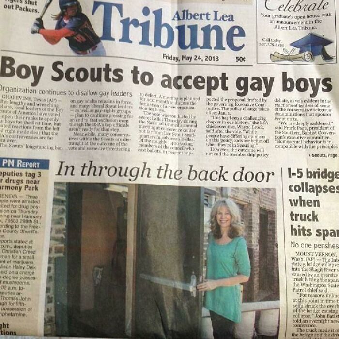 This Newspaper Layout- In Through The Back Door