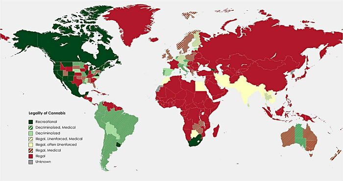 Legality Of Cannabis Around The World (July 1, 2021)