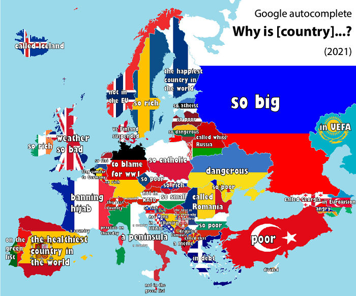 Why Is [country]...? - Google Autocomplete Results (European Countires, 2021)